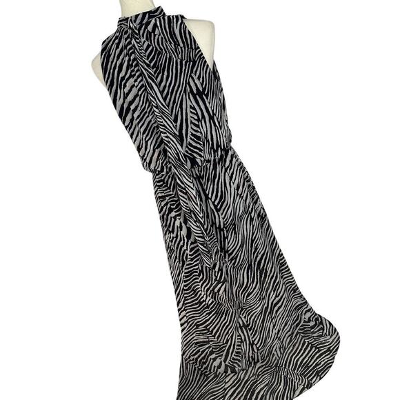 WHBM Resort Zebra Animal Print High Low Dress Size 8 Coastal Flowy Vacay Beach - Picture 4 of 16